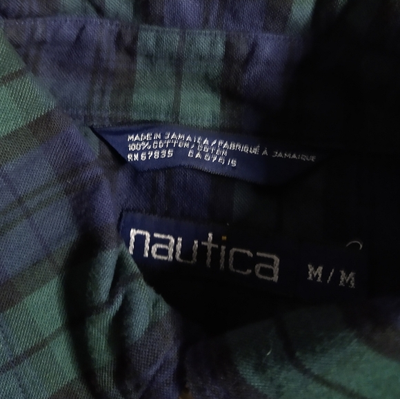 Vintage Nautica Plaid Button Up Medium - Picture 2 of 3